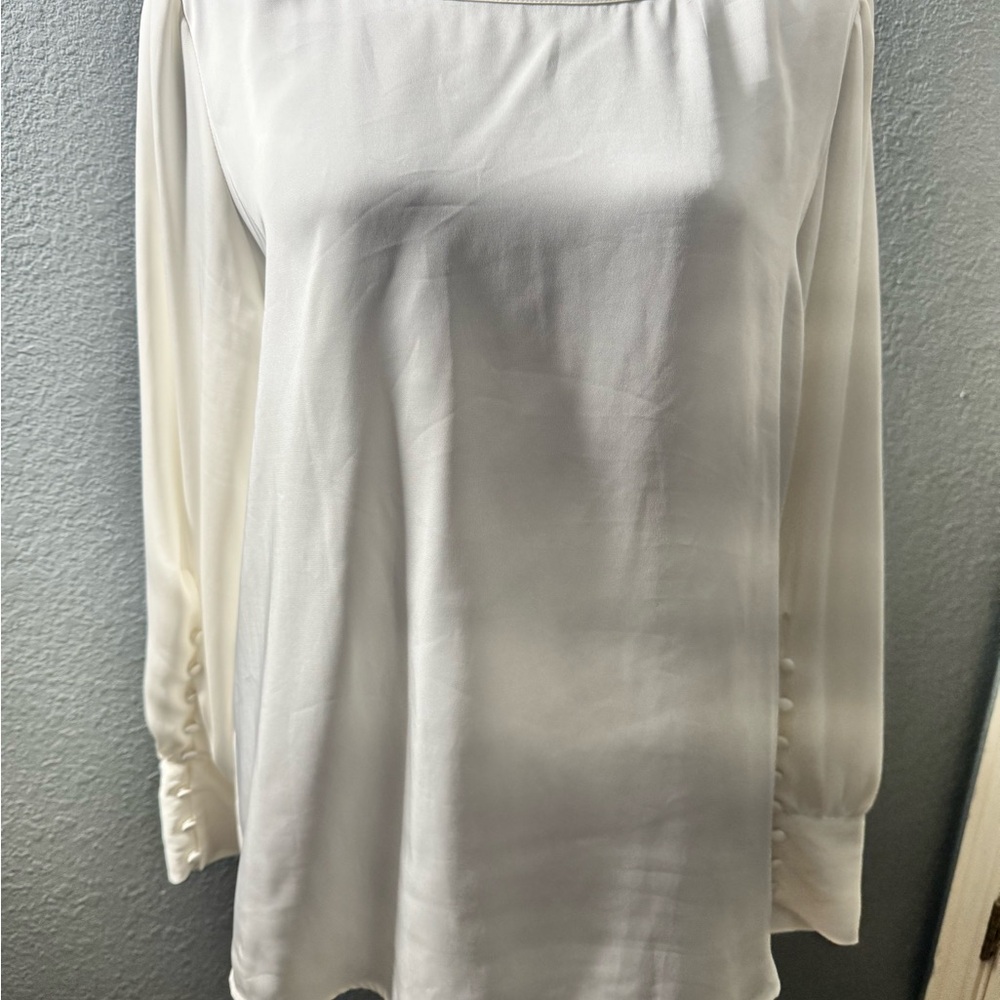 Express White Long Sleeve Relaxed Blouse